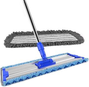 img 4 attached to 🧹 MR.SIGA 18-inch Professional Microfiber Mop: Stainless Steel Telescopic Handle, 2 Washable Pads, Scrub & Dust Cloth