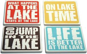 img 2 attached to 🏞️ Quirky Lake Sayings Coasters: Perfect Lakehouse Gift for All Water Enthusiasts!