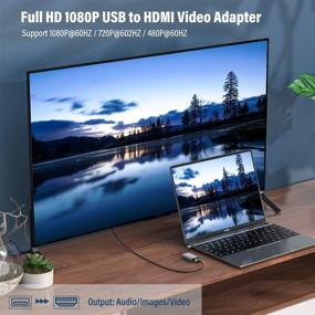 img 1 attached to 💻 USB to HDMI Adapter: Full HD 1080P Video Cable for Mac and Windows (Windows 10/8.1/8/7, Mac OS Compatible)