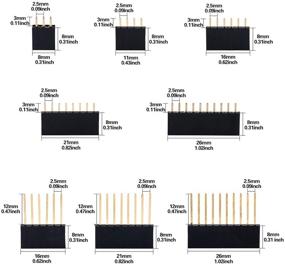 img 3 attached to 🔌 Glarks 112Pcs 2.54mm Male and Female Pin Header Connector Assortment Kit, Stackable Shield Headers (100pcs) and Breakaway PCB Board Pin Headers (12pcs) for Arduino Prototype Shield