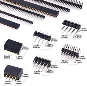 img 2 attached to 🔌 Glarks 112Pcs 2.54mm Male and Female Pin Header Connector Assortment Kit, Stackable Shield Headers (100pcs) and Breakaway PCB Board Pin Headers (12pcs) for Arduino Prototype Shield