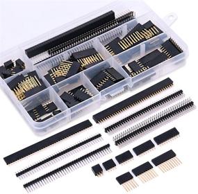 img 4 attached to 🔌 Glarks 112Pcs 2.54mm Male and Female Pin Header Connector Assortment Kit, Stackable Shield Headers (100pcs) and Breakaway PCB Board Pin Headers (12pcs) for Arduino Prototype Shield