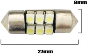 img 1 attached to 🔦 Лампы Festoon 27 мм | 1.10" 2835 6SMD | DE3021 DE3022 3528 светодиоды | Ксеноново-белые внутренние огни | 12VDC светильник-открывалка люка двери (27 мм)