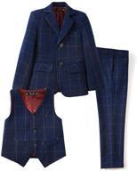yuanlu 3 piece boys' formal blazer vest and pants dress suits set for party events logo