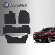 🔴всепогодные тяжелые напольные коврики toughpro, аксессуары для acura mdx 2014-2020 (1-й + 2-й + 3-й ряд) - произведено в сша, черная резина логотип