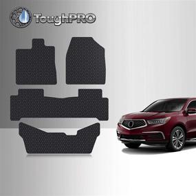 img 4 attached to 🔴Всепогодные тяжелые напольные коврики TOUGHPRO, аксессуары для Acura MDX 2014-2020 (1-й + 2-й + 3-й ряд) - Произведено в США, черная резина