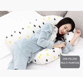 img 1 attached to 🤰 H-Shaped Pregnancy Pillow: Ultimate Support for Back, Hips, and Legs - Soft Body Pillow for Pregnant Women with Detachable & Adjustable Cotton Cover
