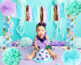 img 3 attached to 🧜 Under The Sea Mermaid Party Decorations - Purple Blue Mint Theme - Perfect for Baby Showers, Birthdays & Bridal Showers - Tissue Pom Poms, Mermaid Party Supplies & More!