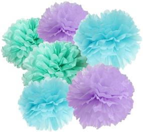 img 2 attached to 🧜 Under The Sea Mermaid Party Decorations - Purple Blue Mint Theme - Perfect for Baby Showers, Birthdays & Bridal Showers - Tissue Pom Poms, Mermaid Party Supplies & More!