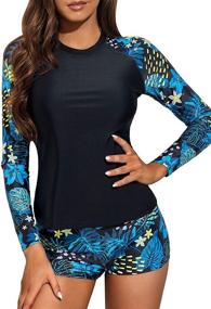 img 4 attached to Daci Sleeve Swimsuits Bathing Bright Women's Clothing for Swimsuits & Cover Ups