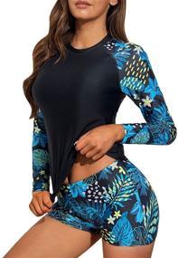 img 2 attached to Daci Sleeve Swimsuits Bathing Bright Women's Clothing for Swimsuits & Cover Ups