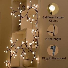 img 3 attached to 🌟 Curtain Lights Indoor Outdoor, 8.3ft 8 Modes 72 Led Globe String Lights Plug in, Window Lights for Patio Garden Wedding Party Bookshelf, Christmas Decorations, Ambient Warm White Illumination