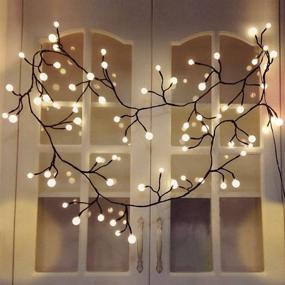 img 4 attached to 🌟 Curtain Lights Indoor Outdoor, 8.3ft 8 Modes 72 Led Globe String Lights Plug in, Window Lights for Patio Garden Wedding Party Bookshelf, Christmas Decorations, Ambient Warm White Illumination