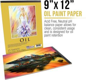 img 3 attached to 🎨 Pack of 2 U.S. Art Supply Premium Heavy-Weight Oil Painting Paper Pads, 9"x12", 90 Pound (190gsm), 15-Sheet Pads