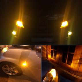 img 1 attached to 🔆 Phinlion Ultra Bright 2835 8-SMD LED Bulbs for Car Interior Dome Map Door Courtesy License Plate Lights Wedge T10 168 194 2825 Amber Yellow - Pack of 4