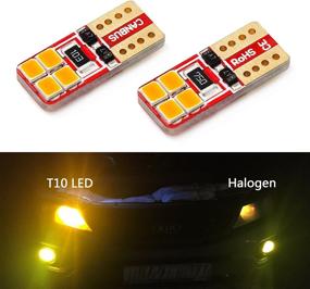 img 2 attached to 🔆 Phinlion Ultra Bright 2835 8-SMD LED Bulbs for Car Interior Dome Map Door Courtesy License Plate Lights Wedge T10 168 194 2825 Amber Yellow - Pack of 4