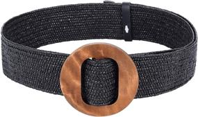 img 4 attached to Womens Elastic Tropical Stretch Buckle Women's Accessories in Belts