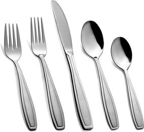 img 2 attached to 🍴 20-Piece Stainless Steel Silverware Set by Radley & Stowe - Service for 4, Dishwasher Safe Cutlery with Matte Finish Handle - Durable Flatware