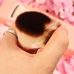 img 1 attached to DUcare Foundation Brush: Professional Flat Top Kabuki Brush with Makeup Sponges and Blending Mineral Powder for Perfect Liquid Beauty Makeup