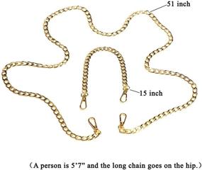 img 3 attached to 👜 Beaulegan Purse Chain Strap Set - Premium Gold Replacement for Crossbody Shoulder Bags - 51 &amp; 15 Inch Long, 2-Pack