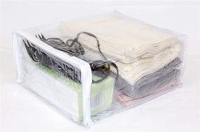 img 1 attached to 📦 Clear Vinyl Zippered Storage Bags 9x11x5 Inch with 7.5" Display Pocket - 5-Pack: Organize and Protect Your Belongings!