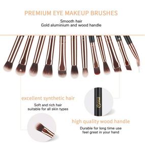 img 2 attached to MSQ Eyeshadow Brushes 12pcs Eye Make Up Brush Set with PU Leather Pouch - Soft Synthetic Hairs for Eyeshadow, Eyebrow, Eyeliner, Blending - Rose Gold Signature Collection