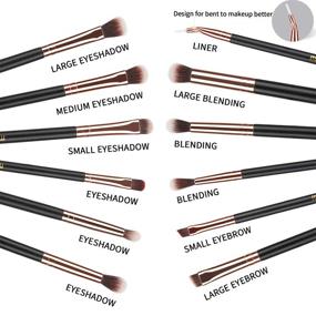 img 3 attached to MSQ Eyeshadow Brushes 12pcs Eye Make Up Brush Set with PU Leather Pouch - Soft Synthetic Hairs for Eyeshadow, Eyebrow, Eyeliner, Blending - Rose Gold Signature Collection