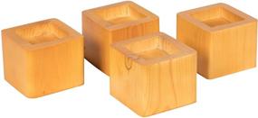 img 4 attached to 🛏️ Richards Stacking Risers for Beds - Wooden Bed Lifters, Set of 4, Honey Finish, 4 Count