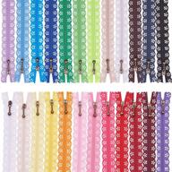 🌸 benecreat 48pcs 16 inch(40cm) diy nylon coil flower zipper lace zippers for sewing, tailoring, crafts, bedding, bags - assorted colors (24 color variation) logo