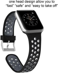 img 2 attached to SKTLET Sport Bands Compatible With Apple Watch 44Mm 42Mm 40Mm 38Mm Men Women IWatch Series 6/5/4/3/2/1/SE