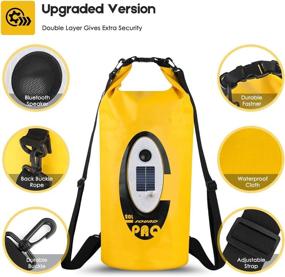 img 3 attached to 🎒 Водонепроницаемая плавающая сумка XLHVTERLI IP66 с Bluetooth-динамиком, солнечным аккумулятором и аварийным освещением: идеальные плавающие сухие сумки для лодок - 10 л / 20 л (улучшенная версия)