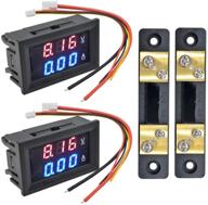 ⚡ aideepen 2шт. цифровой вольтамперометр-амперметр volt amp voltmeter ammeter meter - панельный тестер постоянного напряжения и тока с двумя светодиодами, диапазоном dc 4.5-100в/50а и сопротивлением шунта 50а 75мв (красный и синий) логотип