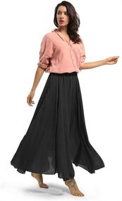 img 3 attached to 👗 Maximize Comfort with Women's Full Circle Elastic Waistband Cotton Long Maxi Skirt Dress