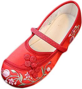 img 4 attached to YIBLBOX Chinese Traditional Embroidered Dancing Girls' Shoes and Flats