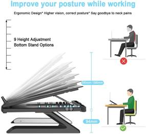 img 2 attached to 🖥️ Ergonomic Laptop Stand with Heat Ventilation, Adjustable Multi-Angle Laptop Riser for Desk, Compatible with All Laptop Models