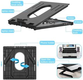 img 3 attached to 🖥️ Ergonomic Laptop Stand with Heat Ventilation, Adjustable Multi-Angle Laptop Riser for Desk, Compatible with All Laptop Models