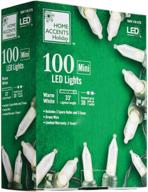 🔌 34 ft. 100-light mini led warm white string lights with green wire by home accents holiday - l9100174wu01 логотип