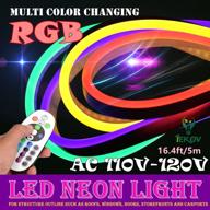 enhance your home decor with iekov rgb led neon light strip - waterproof, flexible, and color changing 5050 smd led rope light with remote controller (16.4ft/5m) logo