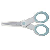 🔷 ecr4kids precision non-stick coated scissors with sheath - 5" ultra-grip, extra sharp pointed tip - ideal for sewing, crafting, and diy - pastel blue logo