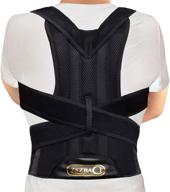 🩺 adjustable back support belt and posture corrector for men and women - breathable mesh, back brace strap for back pain relief (size: m) logo