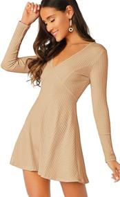 img 4 attached to Verdusa Womens Elegant Sleeve Ribbed Women's Clothing