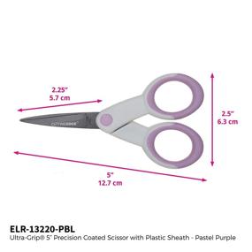 img 3 attached to 🔪 ECR4Kids Cutting Edge Ultra-Grip Scissors: 5" Precision Non-Stick Coated - Extra Sharp Pointed Tip - Pastel Purple Sewing and Crafting Scissors with Sheath