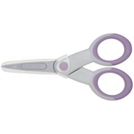 🔪 ecr4kids cutting edge ultra-grip scissors: 5" precision non-stick coated - extra sharp pointed tip - pastel purple sewing and crafting scissors with sheath logo