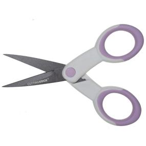 img 1 attached to 🔪 ECR4Kids Cutting Edge Ultra-Grip Scissors: 5" Precision Non-Stick Coated - Extra Sharp Pointed Tip - Pastel Purple Sewing and Crafting Scissors with Sheath