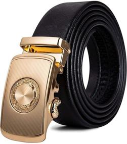 img 4 attached to Stylish Ratchet Batman Fashion Genuine Leather Men's Belt Accessories - Enhance Your Wardrobe