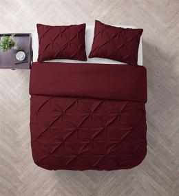 img 3 attached to VCNY Home Carmen Collection Super Soft Microfiber Duvet Cover Queen Burgundy - Cozy and Relaxing Bedding Set with Chic Modern Design for Home Décor