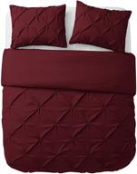 vcny home carmen collection super soft microfiber duvet cover queen burgundy - cozy and relaxing bedding set with chic modern design for home décor logo