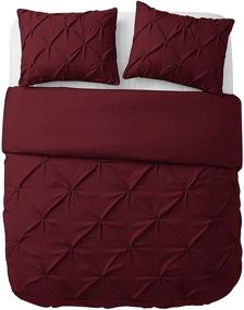 img 4 attached to VCNY Home Carmen Collection Super Soft Microfiber Duvet Cover Queen Burgundy - Cozy and Relaxing Bedding Set with Chic Modern Design for Home Décor