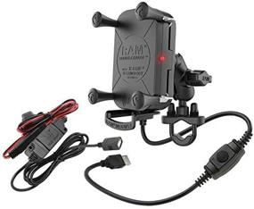 img 2 attached to 🏍️ RAM Mounts Tough-Charge Waterproof Wireless Charging Motorcycle Mount with Short Arm - Ideal for Motorcycle, ATV/UTV, Bike