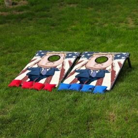 img 3 attached to LOKATSE HOME Classic Cornhole Set - Best Value Deal with 8 Bean Bags, 2 MDF Surface Boards, and Travel Case